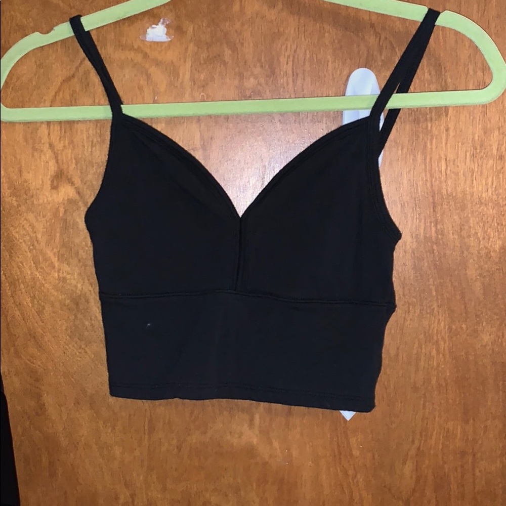 Black cotton hollister crop top worn once